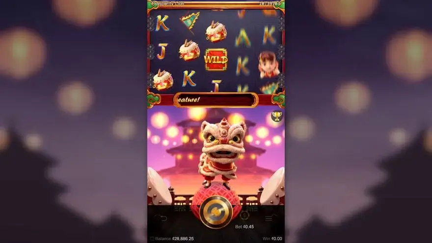 Ảnh bảng biểu tượng & tính năng game Prosperity Lion (slot PG) chơi tại LC79