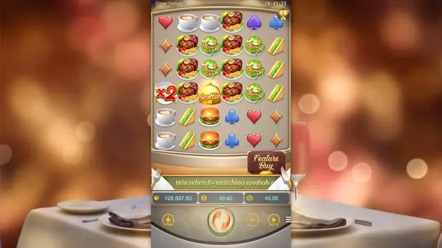 Ảnh màn hình gameplay game so sánh diner delights lc79 (slot) chơi tại LC79