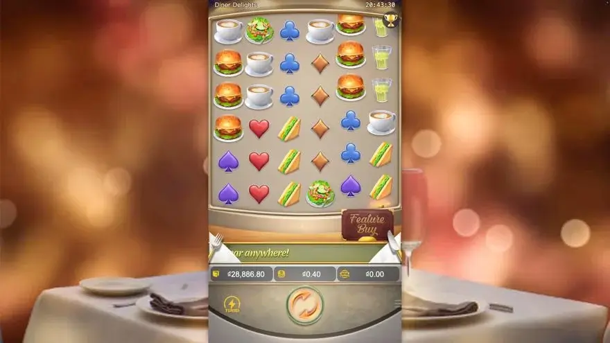 Ảnh bảng biểu tượng & tính năng game so sánh diner delights lc79 (slot) chơi tại LC79