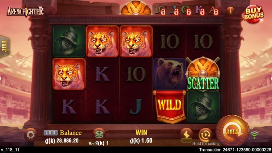 Ảnh màn hình gameplay game Arena Fighter (slot JILI) chơi tại LC79