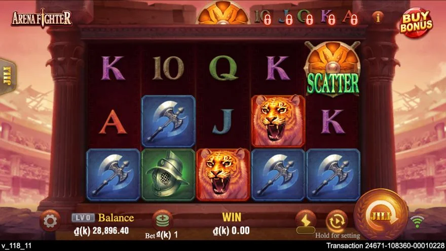 Ảnh bảng biểu tượng & tính năng game Arena Fighter (slot JILI) chơi tại LC79