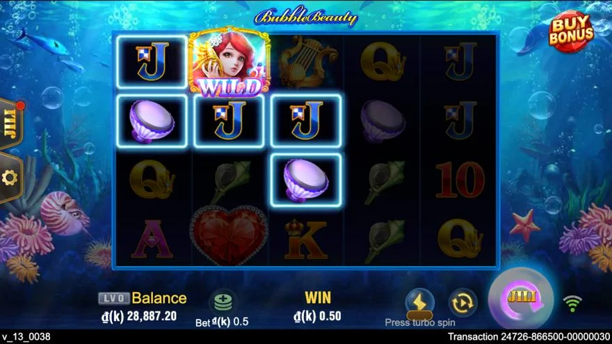 Ảnh màn hình gameplay game Bubble Beauty (slot JILI) chơi tại LC79