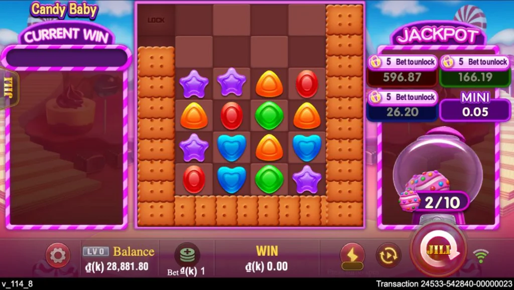 Ảnh giao diện chính game Candy Baby (slot JILI) chơi tại LC79