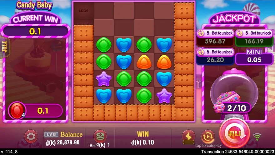 Ảnh màn hình gameplay game Candy Baby (slot JILI) chơi tại LC79