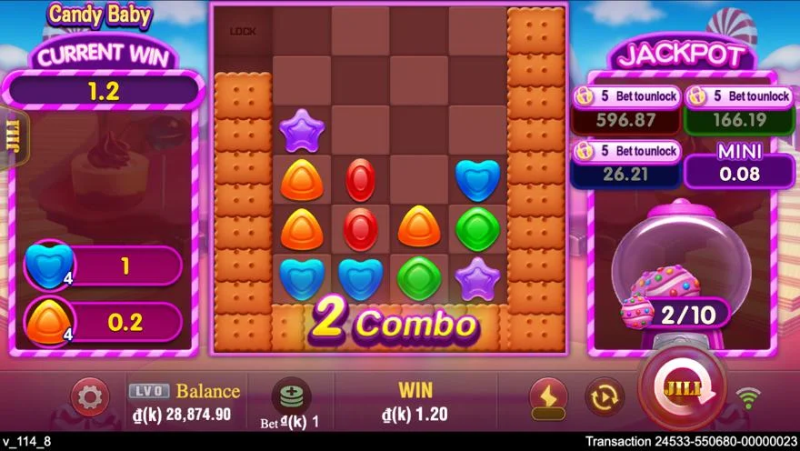 Ảnh bảng biểu tượng & tính năng game Candy Baby (slot JILI) chơi tại LC79