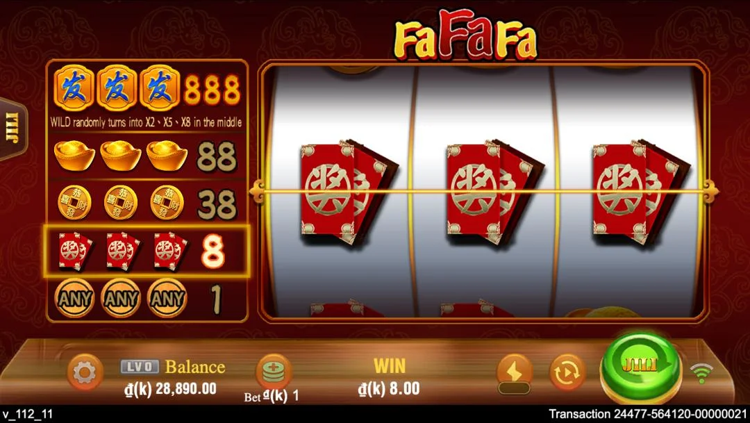 Ảnh giao diện chính game Fa Fa Fa (slot CG) chơi tại LC79