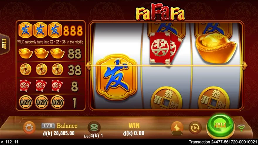 Ảnh màn hình gameplay game Fa Fa Fa (slot CG) chơi tại LC79