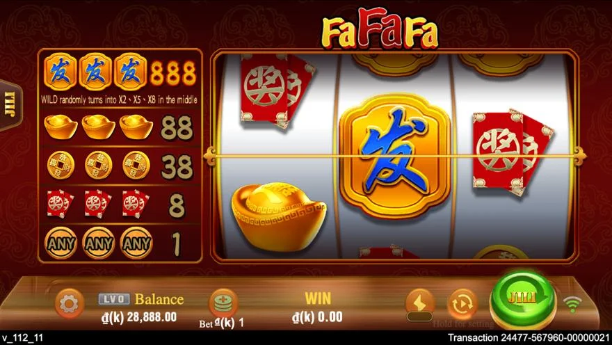 Ảnh bảng biểu tượng & tính năng game Fa Fa Fa (slot CG) chơi tại LC79