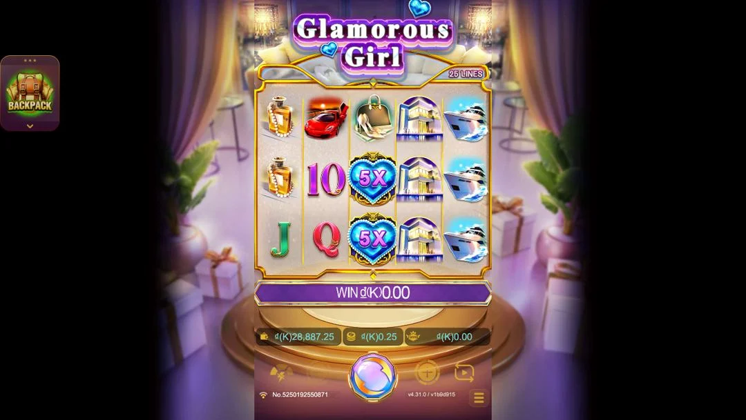 Ảnh giao diện chính game Glamorous Girl (slot JDB) chơi tại LC79