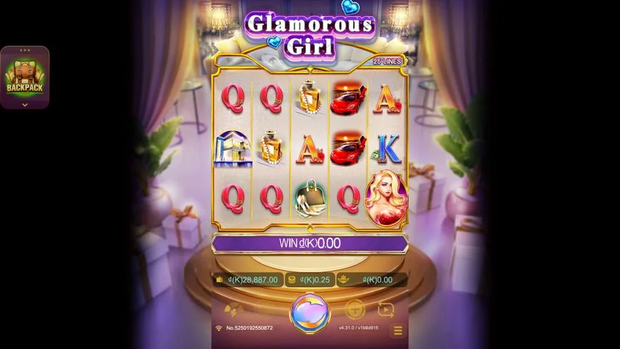 Ảnh màn hình gameplay game Glamorous Girl (slot JDB) chơi tại LC79