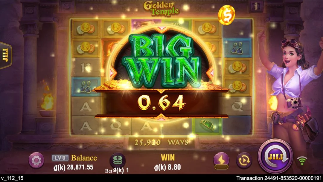 Ảnh giao diện chính game Golden Temple (slot JILI) chơi tại LC79