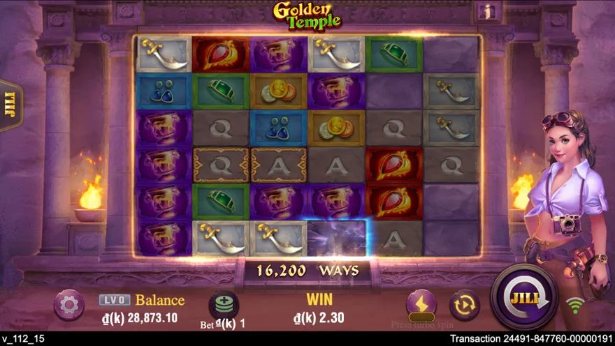 Ảnh màn hình gameplay game Golden Temple (slot JILI) chơi tại LC79