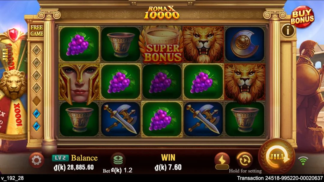 Ảnh giao diện chính game ROMA X 10000 (slot JILI) chơi tại LC79