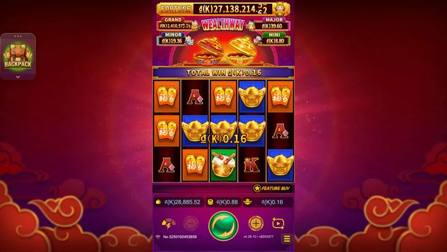 Ảnh bảng biểu tượng & tính năng game Wealthway (slot JDB) chơi tại LC79