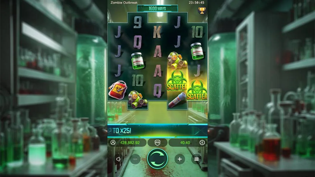 Ảnh giao diện chính game Zombie Outbreak (slot PG) chơi tại LC79